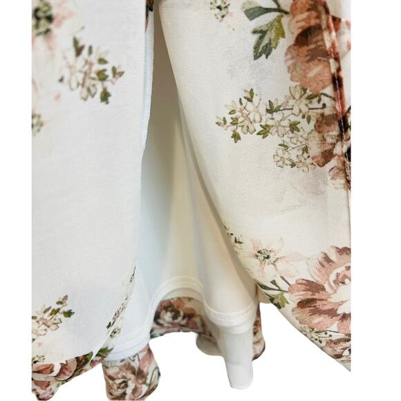 Torrid Ivory Floral Chiffon Skater Dress Flutter Sleeves - Picture 10 of 15